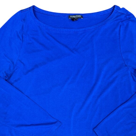 Women's EILEEN FISHER Blue Long Sleeve Lyocell Tunic Top Shirt- Size PL - Picture 4 of 7